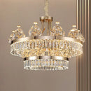 GobekUsa Crystal Chandelier: Postmodern Light Luxury Double-Layer Pendant for Home Living Room
