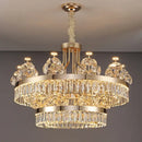 GobekUsa Crystal Chandelier: Postmodern Light Luxury Double-Layer Pendant for Home Living Room