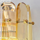 GobekUsa Postmodern Faceted Crystal Gold Sconce Light - Half-Cylinder Wall Mount for Bedroom