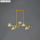 GobekUsa Postmodern Gold Finish Amber Glass Ball Island Hanging Lamp for Table Illumination
