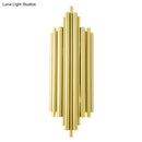 GobekUsa Gold Finish Flute Sconce: Postmodern 4-Light Wall Mount for Living Room