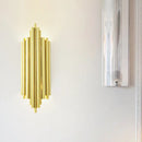 GobekUsa Gold Finish Flute Sconce: Postmodern 4-Light Wall Mount for Living Room