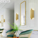 GobekUsa Gold Finish Flute Sconce: Postmodern 4-Light Wall Mount for Living Room