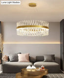 GobekUsa Postmodern Geometric K9 Crystal Pendant Light in Gold for Bedroom or Island with LED