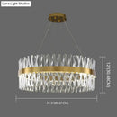 GobekUsa Postmodern Geometric K9 Crystal Pendant Light in Gold for Bedroom or Island with LED