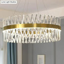 GobekUsa Postmodern Geometric K9 Crystal Pendant Light in Gold for Bedroom or Island with LED