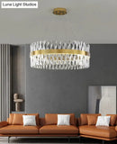 GobekUsa Postmodern Geometric K9 Crystal Pendant Light in Gold for Bedroom or Island with LED