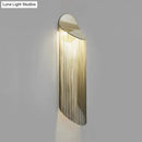GobekUsa Postmodern Gold Fringed Wall Light Fixture: Single-Bulb Bedside Wall Mounted Lamp