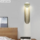 GobekUsa Postmodern Gold Fringed Wall Light Fixture: Single-Bulb Bedside Wall Mounted Lamp
