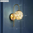 GobekUsa Postmodern Clear Glass Gold Wall Sconce with LED Starry Light Bulbs in Ball Shape