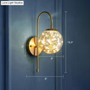 GobekUsa Postmodern Clear Glass Gold Wall Sconce with LED Starry Light Bulbs in Ball Shape