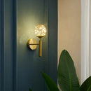 GobekUsa Postmodern Clear Glass Gold Wall Sconce with LED Starry Light Bulbs in Ball Shape