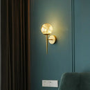 GobekUsa Postmodern Clear Glass Gold Wall Sconce with LED Starry Light Bulbs in Ball Shape
