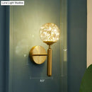 GobekUsa Postmodern Clear Glass Gold Wall Sconce with LED Starry Light Bulbs in Ball Shape