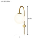 GobekUsa Gold Gooseneck Arm Wall Sconce with Cream Glass Globe - Postmodern 1-Bulb Wall Lamp