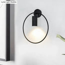 GobekUsa Postmodern Metallic Wall Mount Sconce Light with Halo Ring - 1 Head Bedside Solution