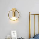 GobekUsa Postmodern Metallic Wall Mount Sconce Light with Halo Ring - 1 Head Bedside Solution