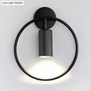 GobekUsa Postmodern Metallic Wall Mount Sconce Light with Halo Ring - 1 Head Bedside Solution