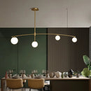 GobekUsa Postmodern Gold Island Pendant Light with Frosted White Glass Orb Shape