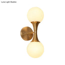 GobekUsa Postmodern Milk Glass Spherical Wall Lamp in Gold - Living Room Wall Lighting