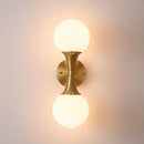 GobekUsa Postmodern Milk Glass Spherical Wall Lamp in Gold - Living Room Wall Lighting