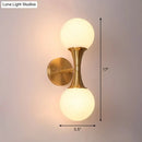 GobekUsa Postmodern Milk Glass Spherical Wall Lamp in Gold - Living Room Wall Lighting