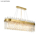GobekUsa Postmodern Oval Island Lighting Fixture with Crystal Accents - 23 Head Ceiling Light