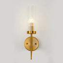 GobekUsa Postmodern Cylindrical Wall Mount Light in Gold with Clear Ribbed Glass - Perfect for Stairway Lighting