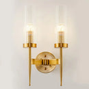GobekUsa Postmodern Cylindrical Wall Mount Light in Gold with Clear Ribbed Glass - Perfect for Stairway Lighting