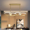 GobekUsa Postmodern Gold Ring Island Pendant Light Fixture, Metal LED Kit with Warm/White Light