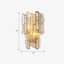 GobekUsa Postmodern Gold Sconce with Crystal Rectangle Shade - 2 Bulbs - Living Room Wall Lamp