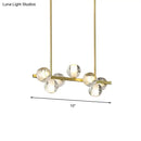 GobekUsa Postmodern Seeded Crystal Suspension Globe Light with 6 Heads - Ideal for Dining Rooms