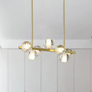 GobekUsa Postmodern Seeded Crystal Suspension Globe Light with 6 Heads - Ideal for Dining Rooms