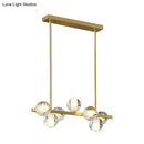 GobekUsa Postmodern Seeded Crystal Suspension Globe Light with 6 Heads - Ideal for Dining Rooms