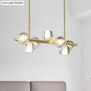 GobekUsa Postmodern Seeded Crystal Suspension Globe Light with 6 Heads - Ideal for Dining Rooms