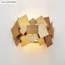 GobekUsa Postmodern Metal Stacked Panel Sconce Light Fixture - 1 Light Gold Finish Wall Lamp for Living Room