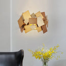 GobekUsa Postmodern Metal Stacked Panel Sconce Light Fixture - 1 Light Gold Finish Wall Lamp for Living Room