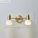 GobekUsa Versatile Swivel Dome Milk Glass Vanity Light - Postmodern Brass Wall Lamp for Bath Décor