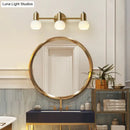 GobekUsa Versatile Swivel Dome Milk Glass Vanity Light - Postmodern Brass Wall Lamp for Bath Décor