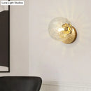 GobekUsa Postmodern 1-Headed Ball Wall Sconce Lamp in Gold - Stairway Wall Lighting