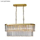 GobekUsa Oval Island Ceiling Light with Postmodern Design - 4 Clear Crystal Rod Suspension Heads