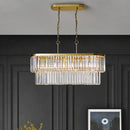 GobekUsa Oval Island Ceiling Light with Postmodern Design - 4 Clear Crystal Rod Suspension Heads