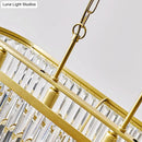GobekUsa Oval Island Ceiling Light with Postmodern Design - 4 Clear Crystal Rod Suspension Heads