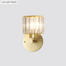 GobekUsa Gold Wall Lamp with Prismatic Crystal Shade - Postmodern Style