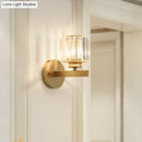GobekUsa Gold Wall Lamp with Prismatic Crystal Shade - Postmodern Style