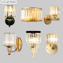 GobekUsa Gold Wall Lamp with Prismatic Crystal Shade - Postmodern Style
