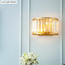 GobekUsa Gold Wall Lamp with Prismatic Crystal Shade - Postmodern Style