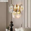GobekUsa Postmodern 2-Light Wall Sconce with Clear Crystal and Green/Gold Gem Accent