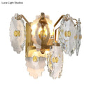 GobekUsa Postmodern 2-Light Wall Sconce with Clear Crystal and Green/Gold Gem Accent