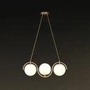 GobekUsa Postmodern Island Light Fixture: Wavy Metallic Hanging Lamp with Glass Shade